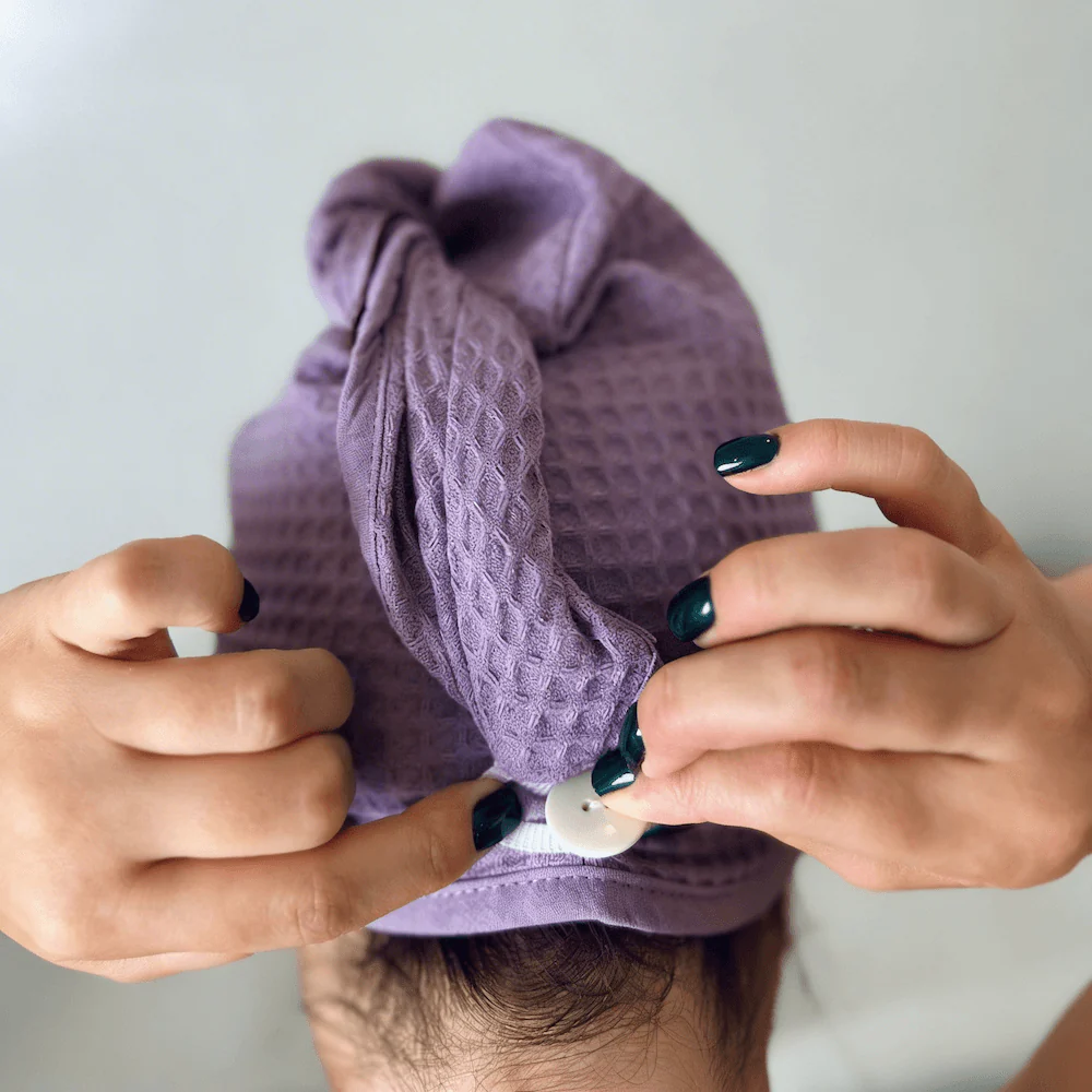 Lilac waffl hair wrap - Image 4
