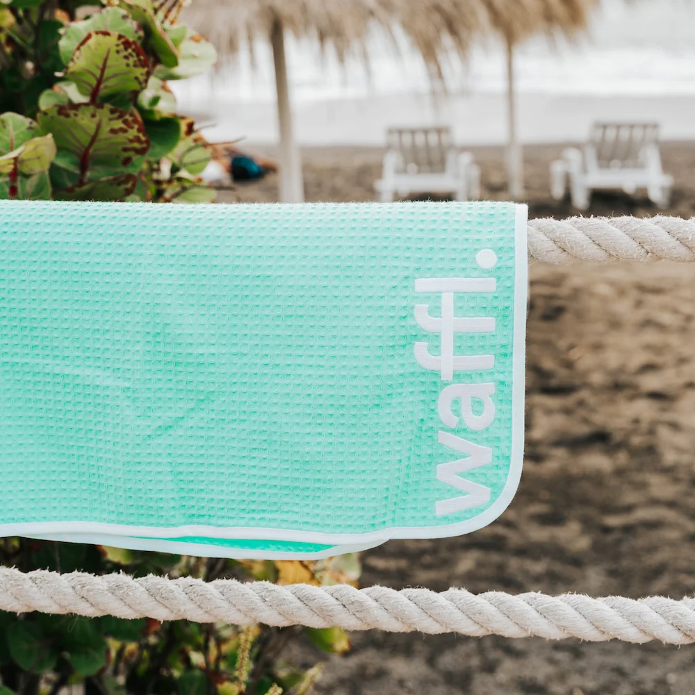 Marine Blue waffl towel - Image 4