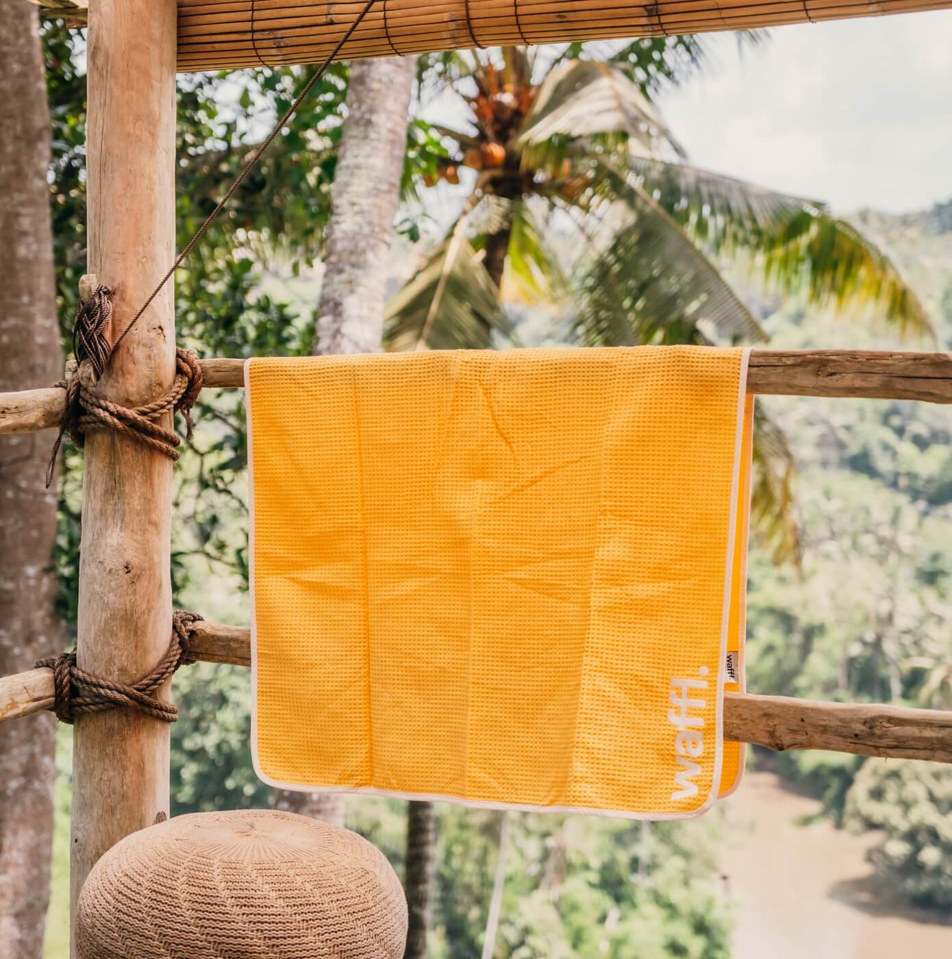Solar Yellow waffl towel - Image 4