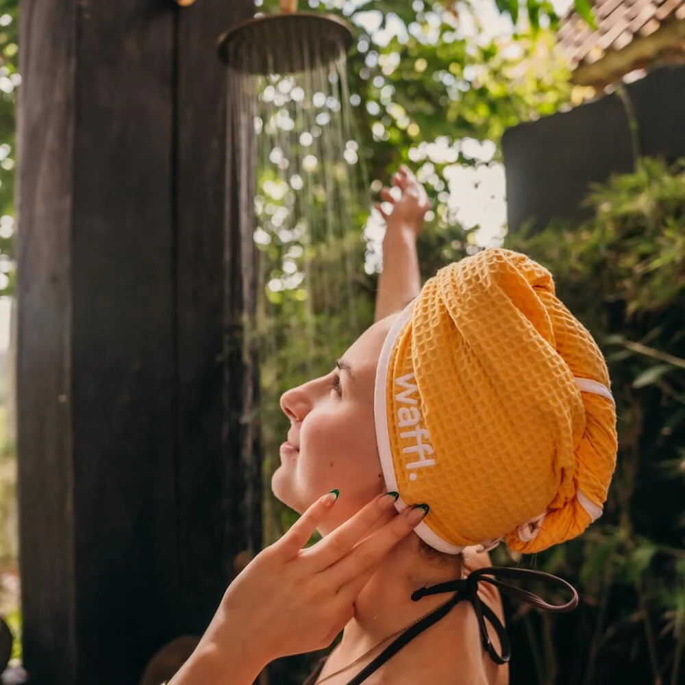 Solar Yellow waffl hair wrap - Image 3