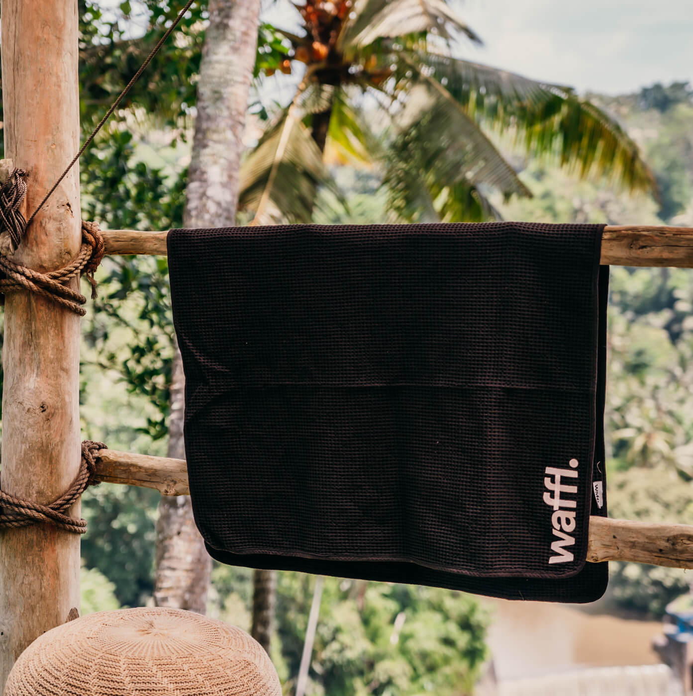 Stealth Black waffl towel - Image 5