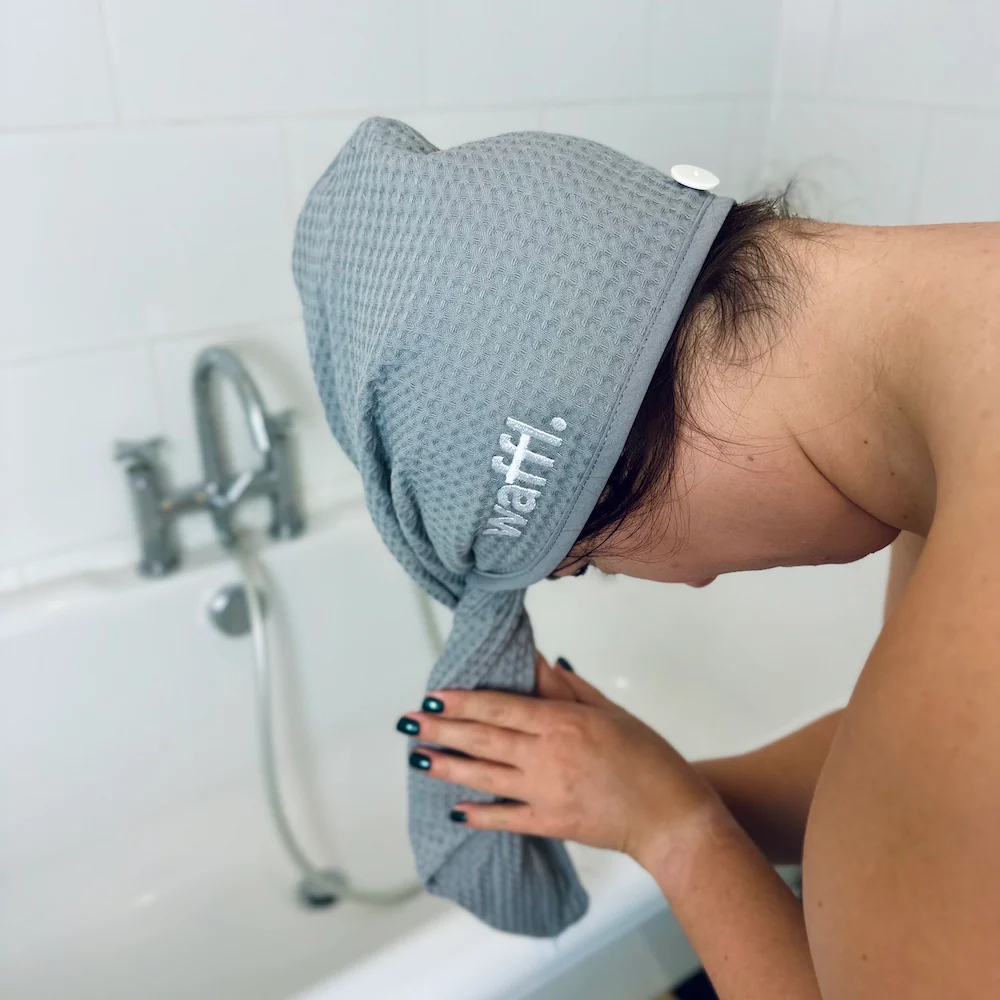 Stone Grey waffl hair wrap - Image 3