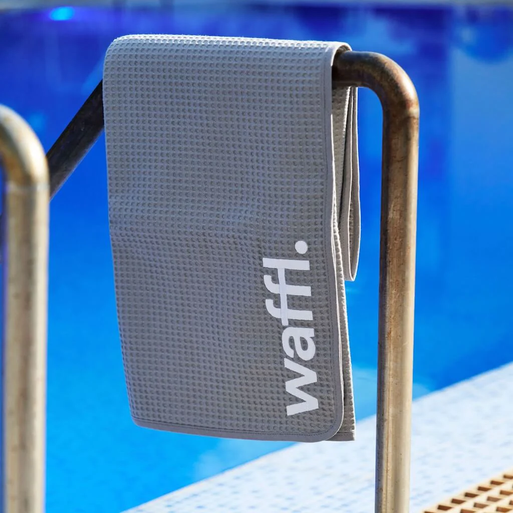 Stone Grey waffl towel - Image 4