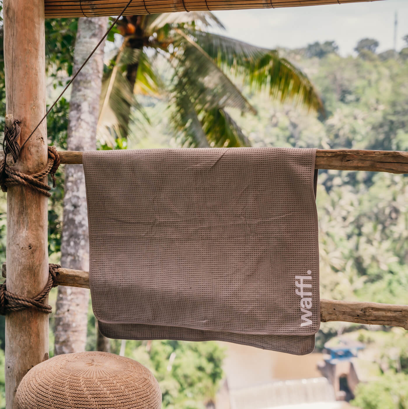 Stone Grey waffl towel - Image 5