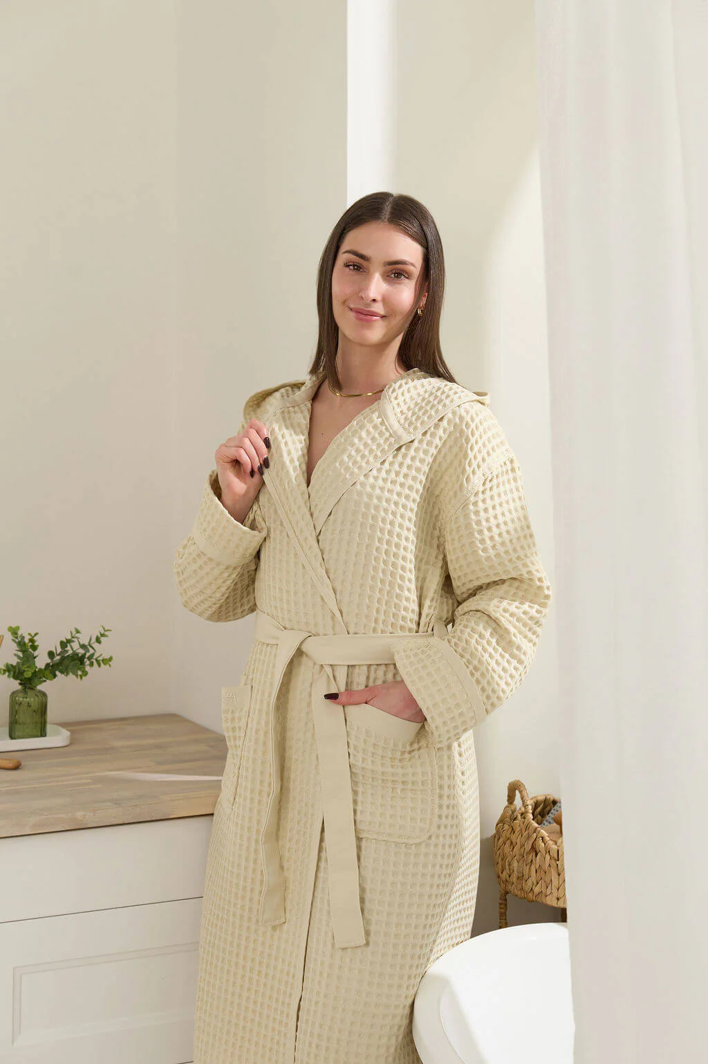 waffl Bath Robe - Ivory - Image 5