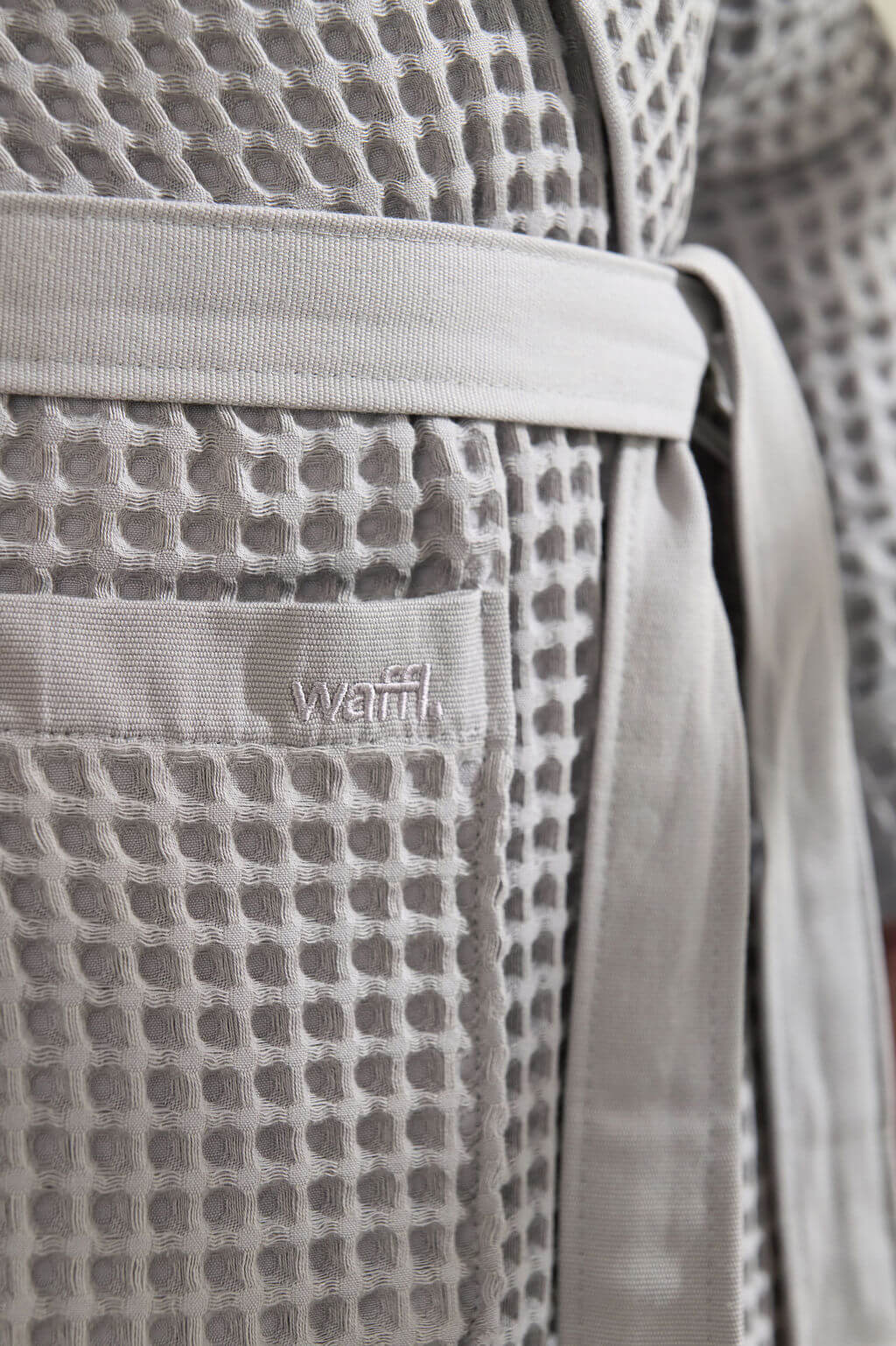 waffl Bath Robe - Stone Grey - Image 3