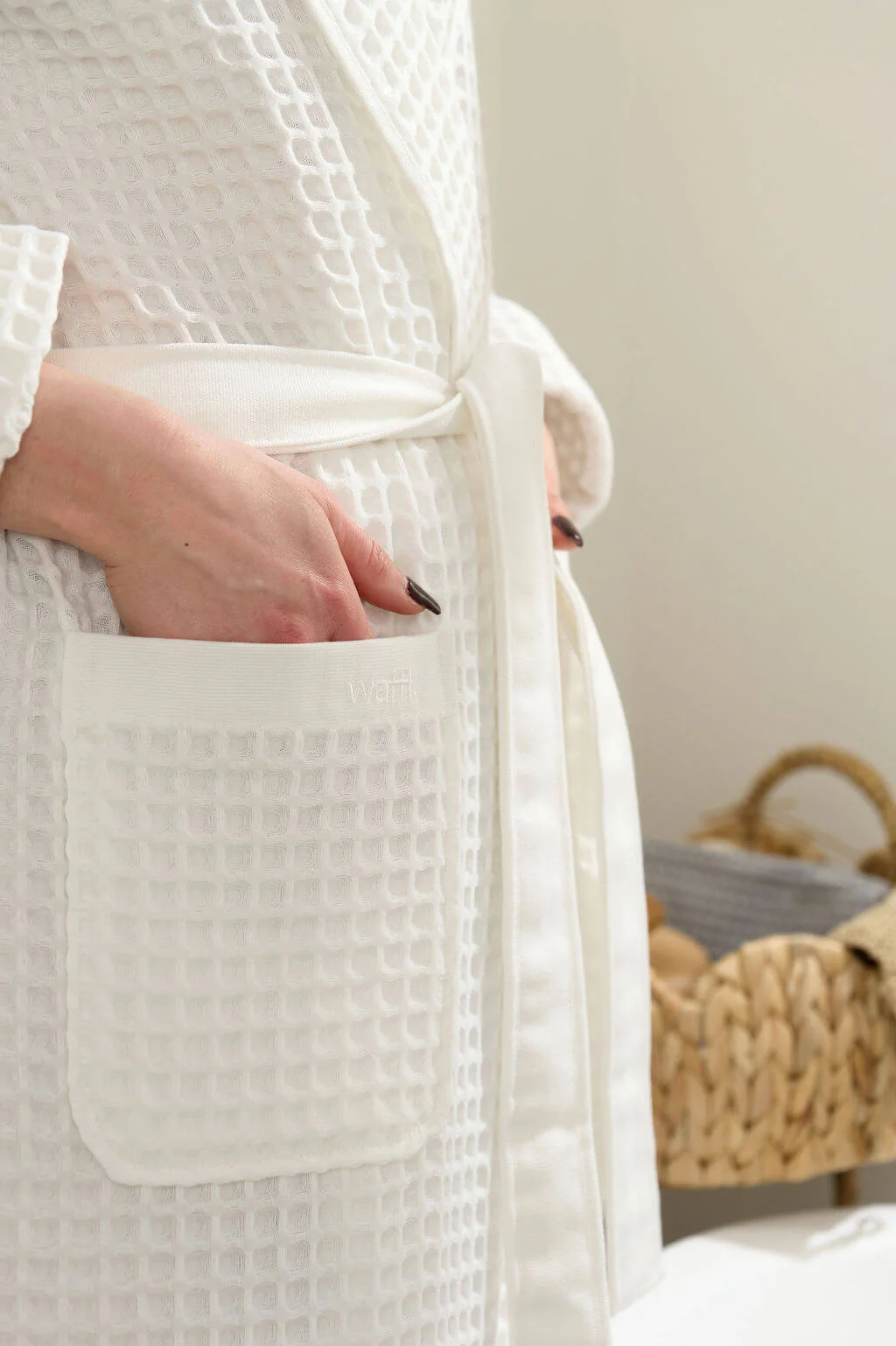 waffl Bath Robe - White - Image 3