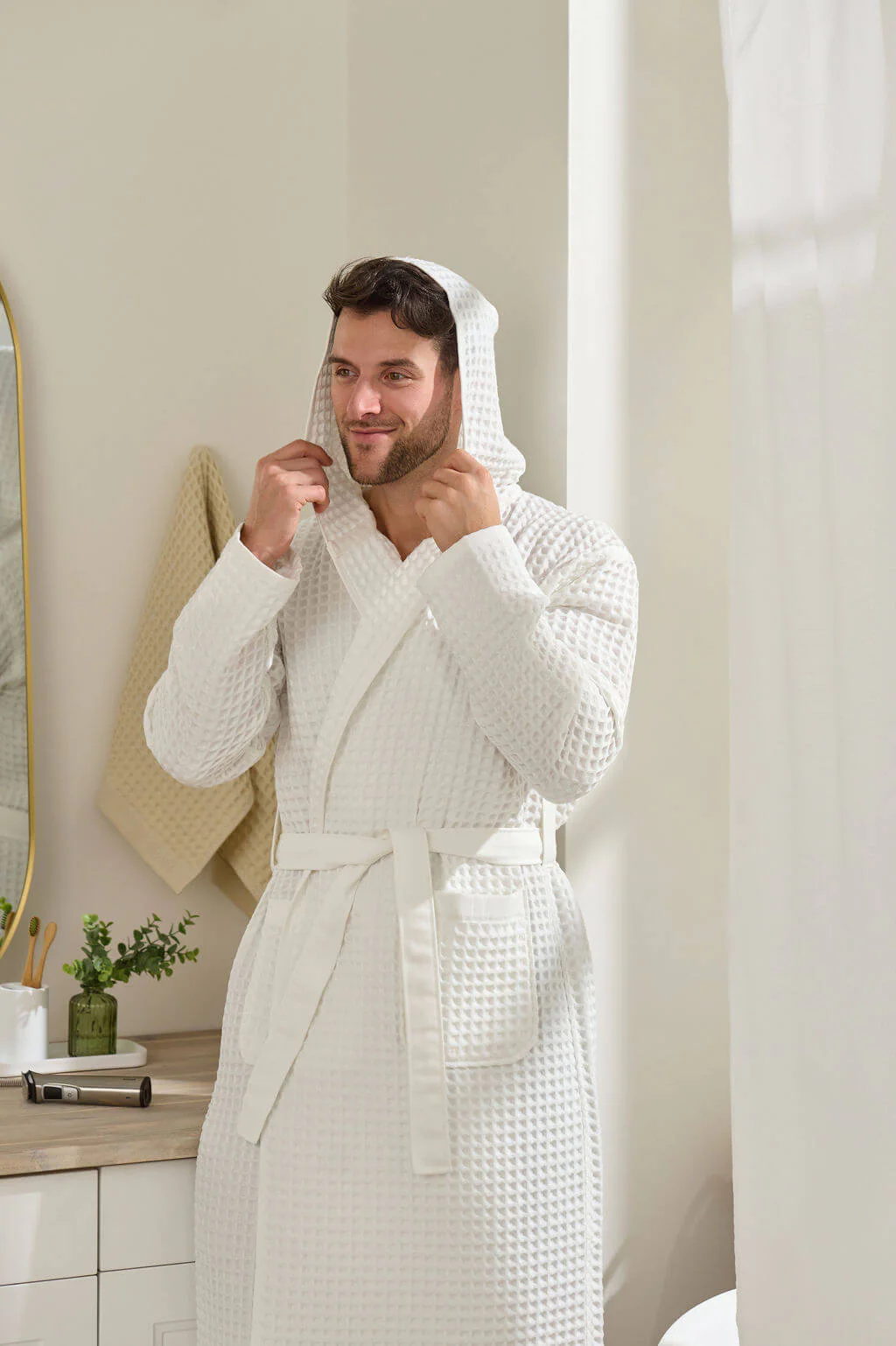 waffl Bath Robe - White - Image 4