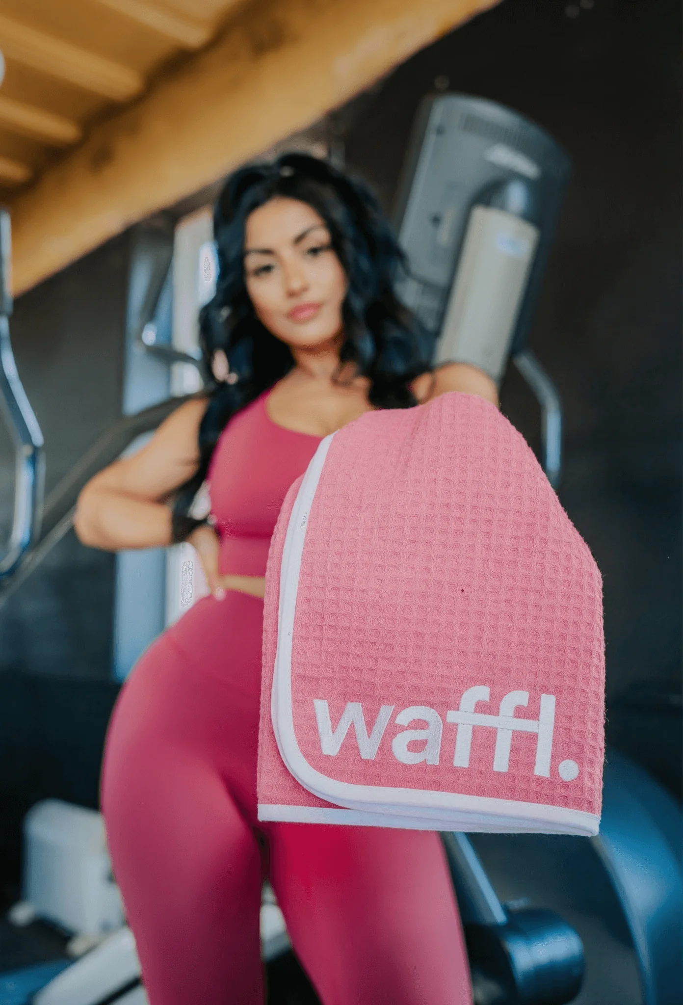 waffl Mini Towel - Flamingo Pink - Image 4