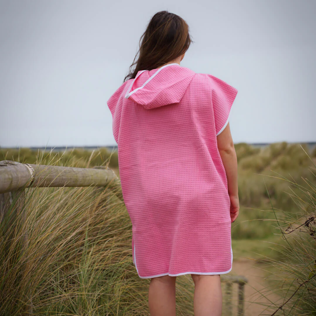 waffl Hooded Poncho - Flamingo Pink - Image 3