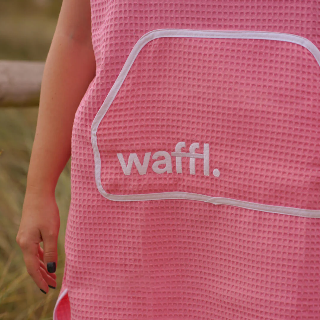 waffl Hooded Poncho - Flamingo Pink - Image 4