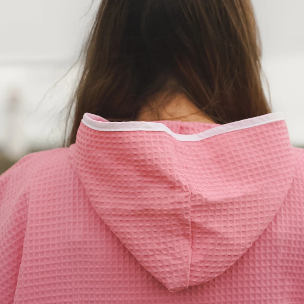 waffl Hooded Poncho - Flamingo Pink - Image 5