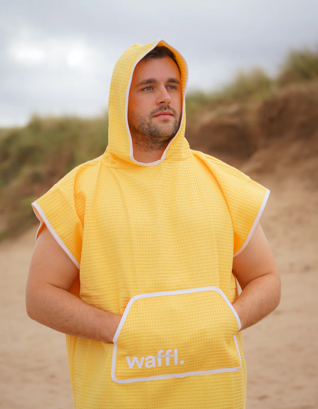 waffl Hooded Poncho - Solar Yellow - Image 3
