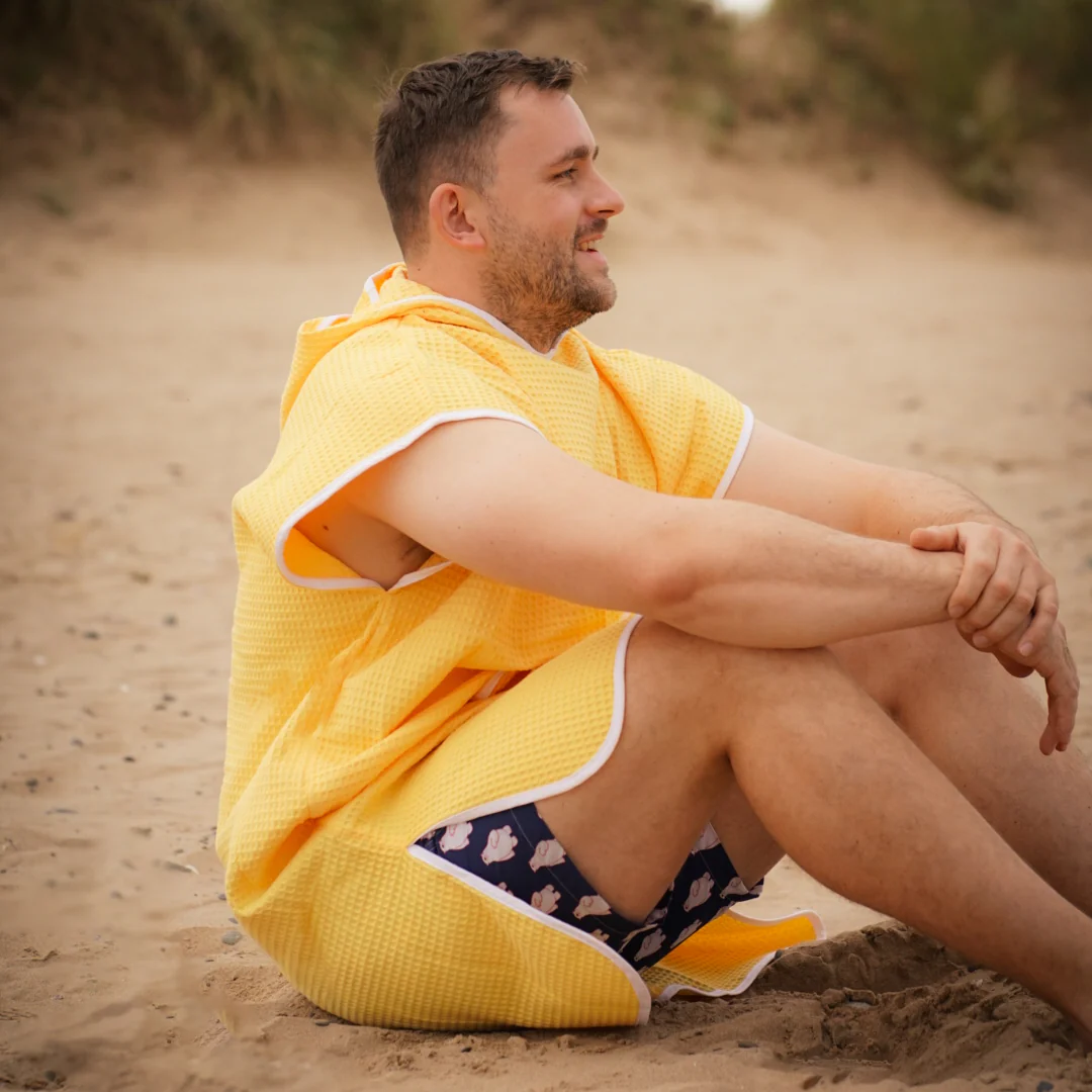 waffl Hooded Poncho - Solar Yellow - Image 4